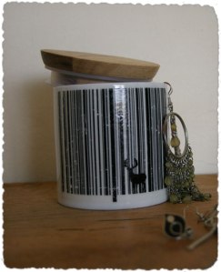 ikea ceramic jar with lazertran design